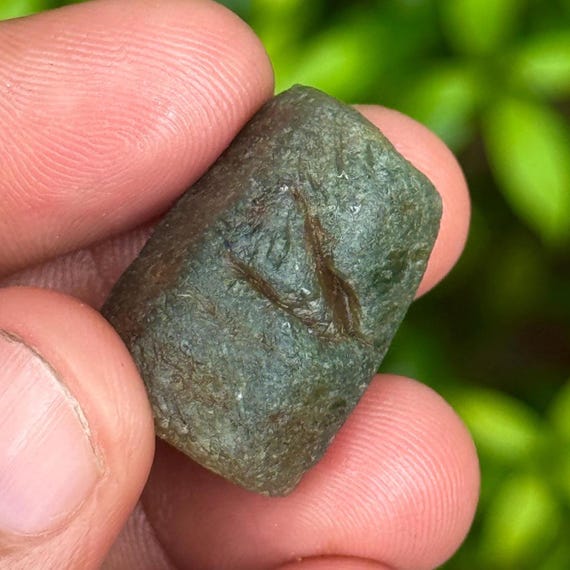 Raw Green Trapiche Sapphire Specimen: 63.5 Carat Record Keeper