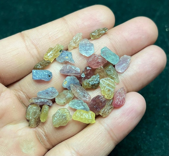 Natural Sapphire Rough Lot | Multi Color Raw Specimen 10-12mm