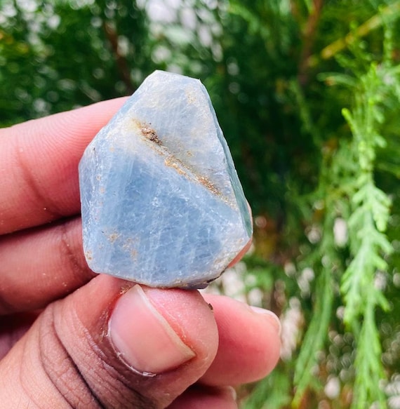Recorde Keper Blue Sapphire  Raw Crystal - Birthstone , Gemstone Sapphire Crystal Raw Kashmir Sapphire