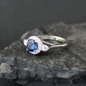 6mm Blue Sapphire ring Genuine Lab Grown sapphire engagement rings Sapphire rings for women Real Sapphire wedding rings september birthstone 6mm Blue Sapphire ring Genuine Lab Grown sapphire engagement rings Sapphire rings for women Real Sapphire wedding rings september birthstone