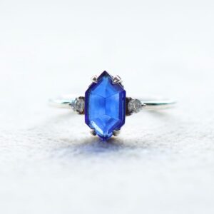 Blue Sapphire 925 Sterling Silver Ring: Engagement Promise Ring Blue Sapphire 925 Sterling Silver Ring: Engagement Promise Ring