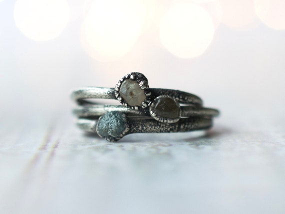Oxidized Silver Sapphire Ring | Tumbled Sapphire Ring | Montana Sapphire Ring | Sapphire Jewelry | Raw Stone Ring
