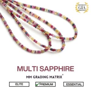 2.5 mm Multi Sapphire Smooth Rondelle Beads, Multi Sapphire Gemstone Beads For Jewelry Making, Natural Sapphire Beads Strand 18 inches
