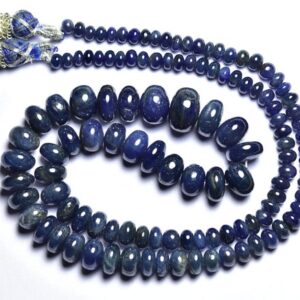 225 Cts Madagascar Blue Sapphire Rondelle Beads - 17.5 Inches - No Treatments Smooth Blue Sapphire Rondelle - Size Is 4 - 9.5 Mm #2711