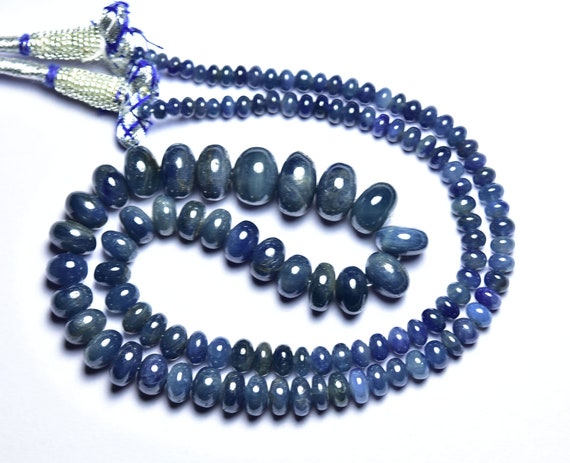 240 Cts Madagascar Blue Sapphire Rondelle Beads - 18.5 Inches - No Treatments Smooth Blue Sapphire Rondelle - Size Is 3.5 - 11.5 Mm #2714 240 Cts Madagascar Blue Sapphire Rondelle Beads - 18.5 Inches - No Treatments Smooth Blue Sapphire Rondelle - Size Is 3.5 - 11.5 Mm #2714