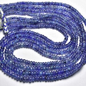 Sapphire Rondelle Bead Strand - 16 Inches - Natural Beautiful Smooth Sapphire Rondelles Strand - Size Is 3.5 - 5 Mm #1588
