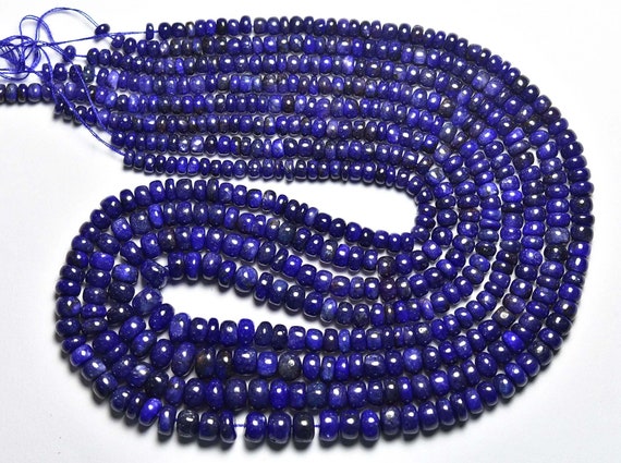 Sapphire Rondelle Beads - 14 Inches - Natural Beautiful Smooth Sapphire Rondelles Strand - Size Is 3.5- 5.5 Mm #2082