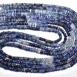 Sapphire Rondelle Beads - 15 Inche - Natural Finest Quality Sapphire Smooth Shaded Plain Sapphire Rondelle - Size Is 3.5 4 Mm #472