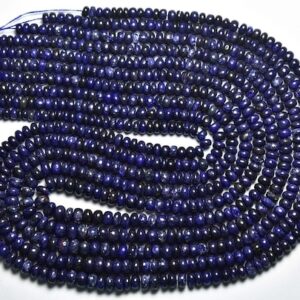 Blue Sapphire Rondelle Beads - 16 Inches - Natural Beautiful Smooth Sapphire Rondelles Strand - Size Is 3 - 4.5 Mm #2085