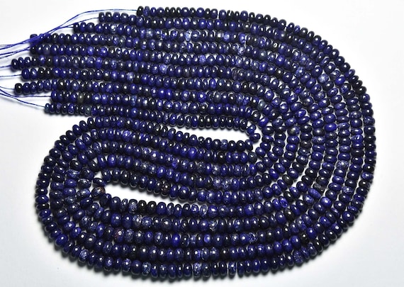 Blue Sapphire Rondelle Beads - 16 Inches - Natural Beautiful Smooth Sapphire Rondelles Strand - Size Is 3 - 4.5 Mm #2085
