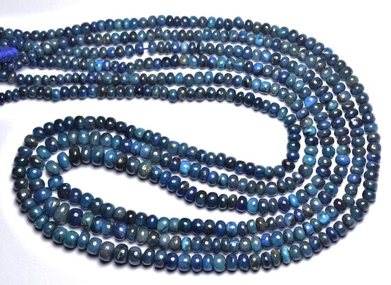 Blue Sapphire Rondelle Beads - 18 Inches - Natural Smooth Shaded Sapphire Rondelle - Size Is 3.5 - 5.5 Mm #602