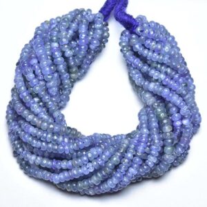Burmeese Sapphire Rondelle Bead Strand - 6.3 Inches - Natural Beautiful Smooth Burmeese Sapphire Rondelles - Size Is 3-3.5 Mm #2143