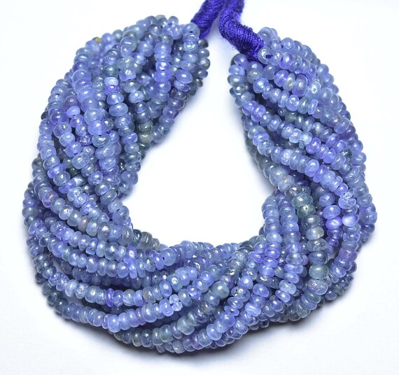 Burmeese Sapphire Rondelle Bead Strand - 6.3 Inches - Natural Beautiful Smooth Burmeese Sapphire Rondelles - Size Is 3-3.5 Mm #2143