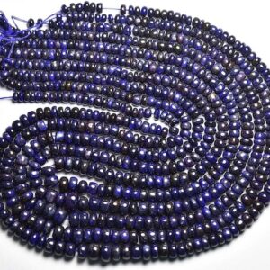 Finest Blue Sapphire Beads - 14 Inches - Natural Beautiful Smooth Sapphire Rondelles Strand - Size Is 3.5 - 5.5 Mm #2081