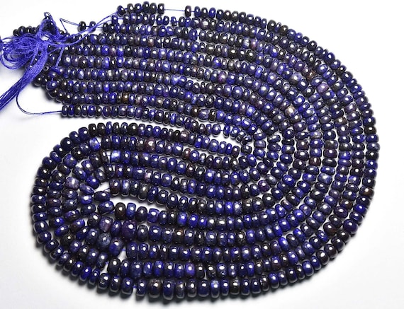 Finest Blue Sapphire Beads - 14 Inches - Natural Beautiful Smooth Sapphire Rondelles Strand - Size Is 3.5 - 5.5 Mm #2081 Finest Blue Sapphire Beads - 14 Inches - Natural Beautiful Smooth Sapphire Rondelles Strand - Size Is 3.5 - 5.5 Mm #2081