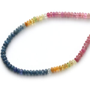 Multi Sapphire Smooth Rondelle Beads, 4 Mm, Multi Sapphire Beads, Sapphire Jewelry Making Gemstone Beads, 8 Inch /18 Inch Full Strand