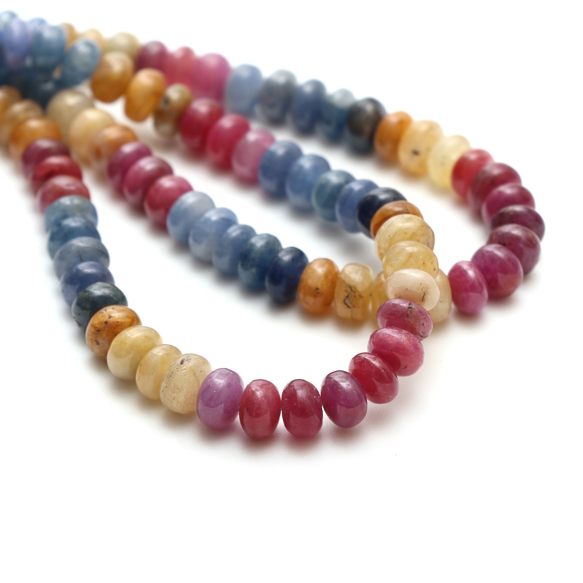 Multi Sapphire Smooth Rondelle Beads, 8 To 8.5 Mm, Colorful Mixed Sapphire Rondelle Jewelry Making , 8 Inch / 18 Inch Full Strand Multi Sapphire Smooth Rondelle Beads, 8 To 8.5 Mm, Colorful Mixed Sapphire Rondelle Jewelry Making , 8 Inch / 18 Inch Full Strand