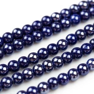 6mm 8mm 12mm Ceramic Smooth Round-11.5 inches per strand- Sapphire Mystic