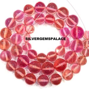 AAAA+ Rare~Padparadscha Sapphire Smooth Round Ball Beads 8/9mm Round Beads Peach Sapphire Gemstone Beads Plain Round Beads String 14” AAAA+ Rare~Padparadscha Sapphire Smooth Round Ball Beads 8/9mm Round Beads Peach Sapphire Gemstone Beads Plain Round Beads String 14”