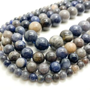 Genuine Natural Blue Sapphire Polished Smooth Round 6mm 8mm 10mm 12mm Gemstone Beads - Rn176