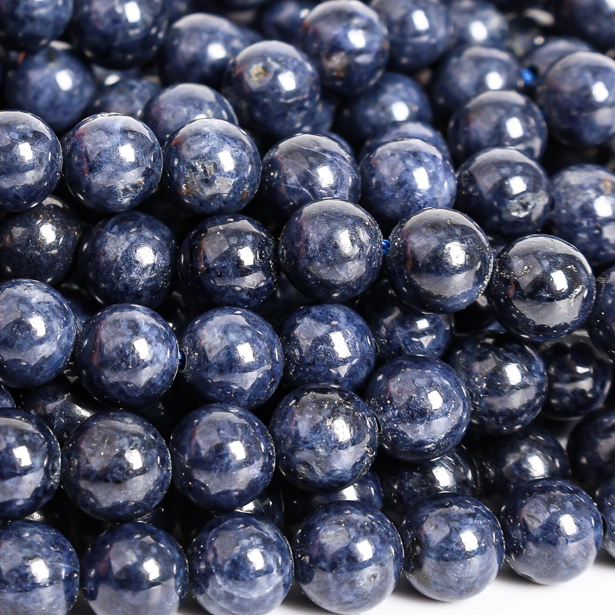 Genuine Natural Sapphire Gemstone Beads 7-8mm 9mm Dark Blue Round Aaa Quality Loose Beads (113267)