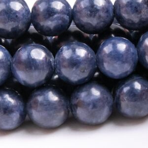 Genuine Natural Sapphire Gemstone Beads 5-6MM Blue Round AAA Quality Loose Beads (118779)