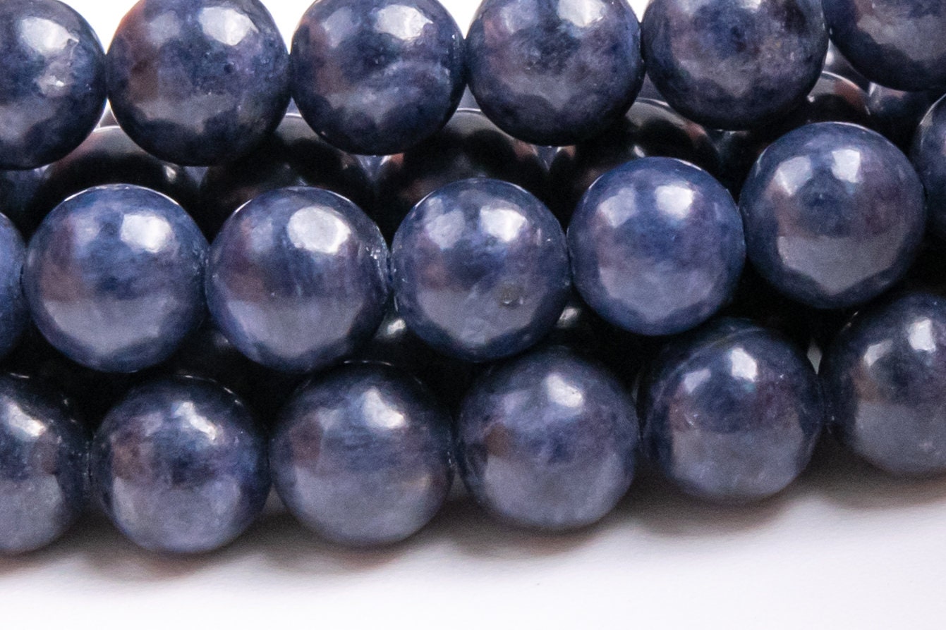 Genuine Natural Sapphire Gemstone Beads 5-6mm Blue Round Aaa Quality Loose Beads (118779)