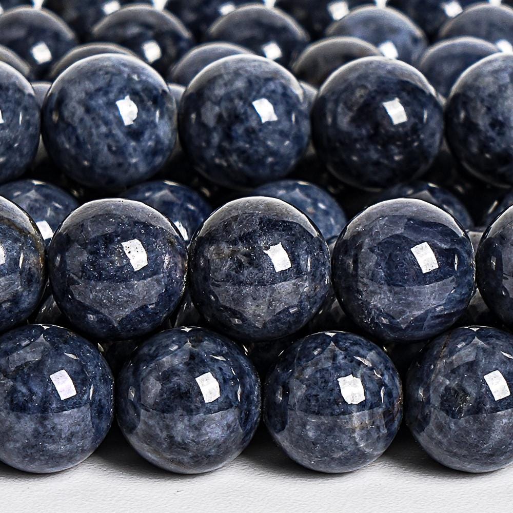 Genuine Natural Sapphire Gemstone Beads 8mm Blue Round Aaa Quality Loose Beads