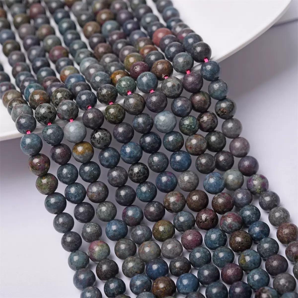 Natural Aaa Red Sapphire Smooth And Round Stone Beads,6mm/8mm/10mm/12mm Gemstone Wholesale Bulk Beads Supply,15 Inches One Strand