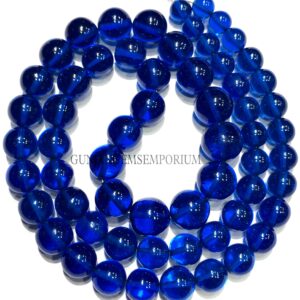 Royal Blue Sapphire Round Beads Aaaa+ Sparkling Sapphire Beads 6-9mm Smooth Rounds Sapphire Gemstone 18” Strand Hand Polished Sapphire Balls
