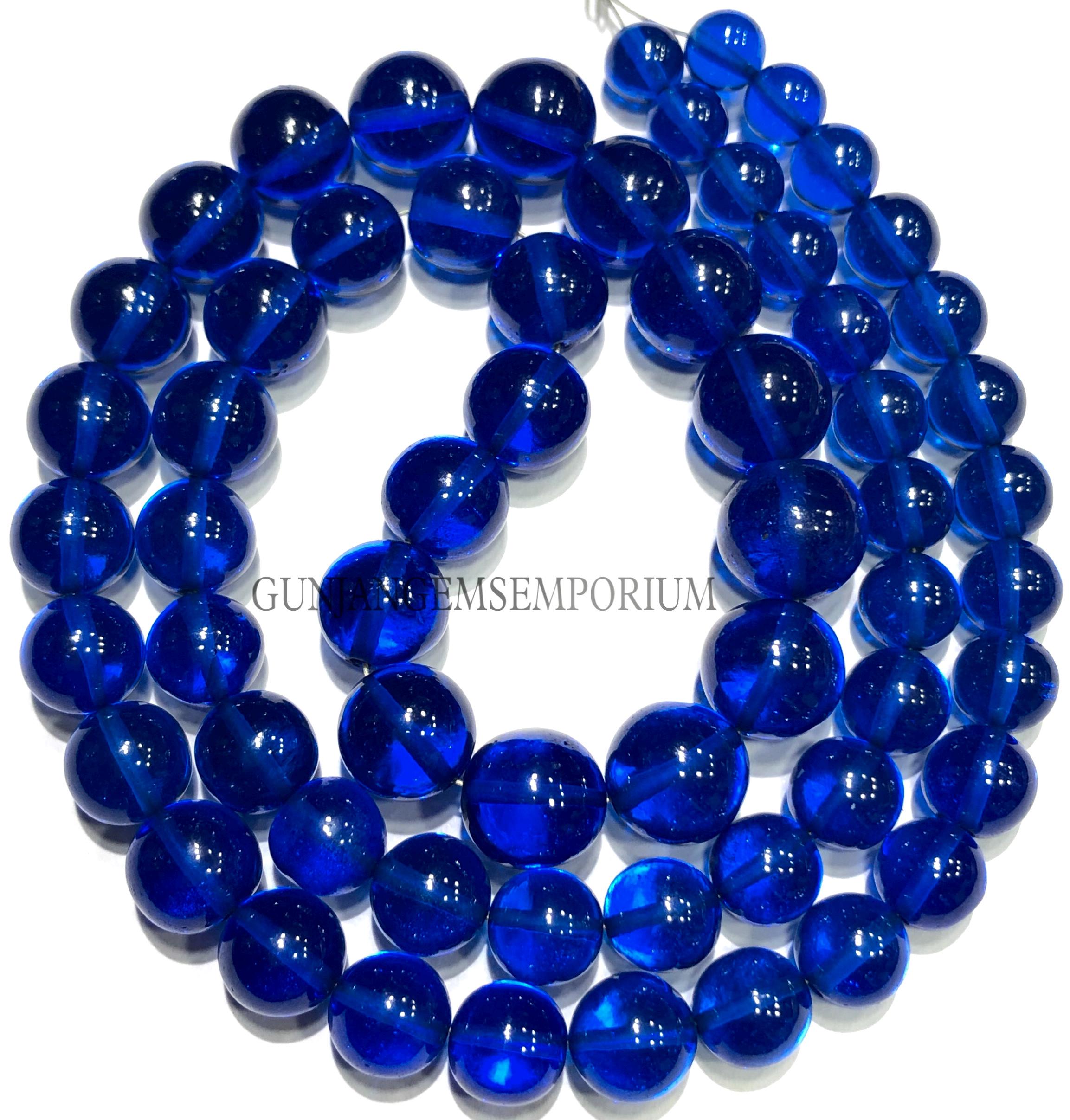 Royal Blue Sapphire Round Beads Aaaa+ Sparkling Sapphire Beads 6-9mm Smooth Rounds Sapphire Gemstone 18” Strand Hand Polished Sapphire Balls