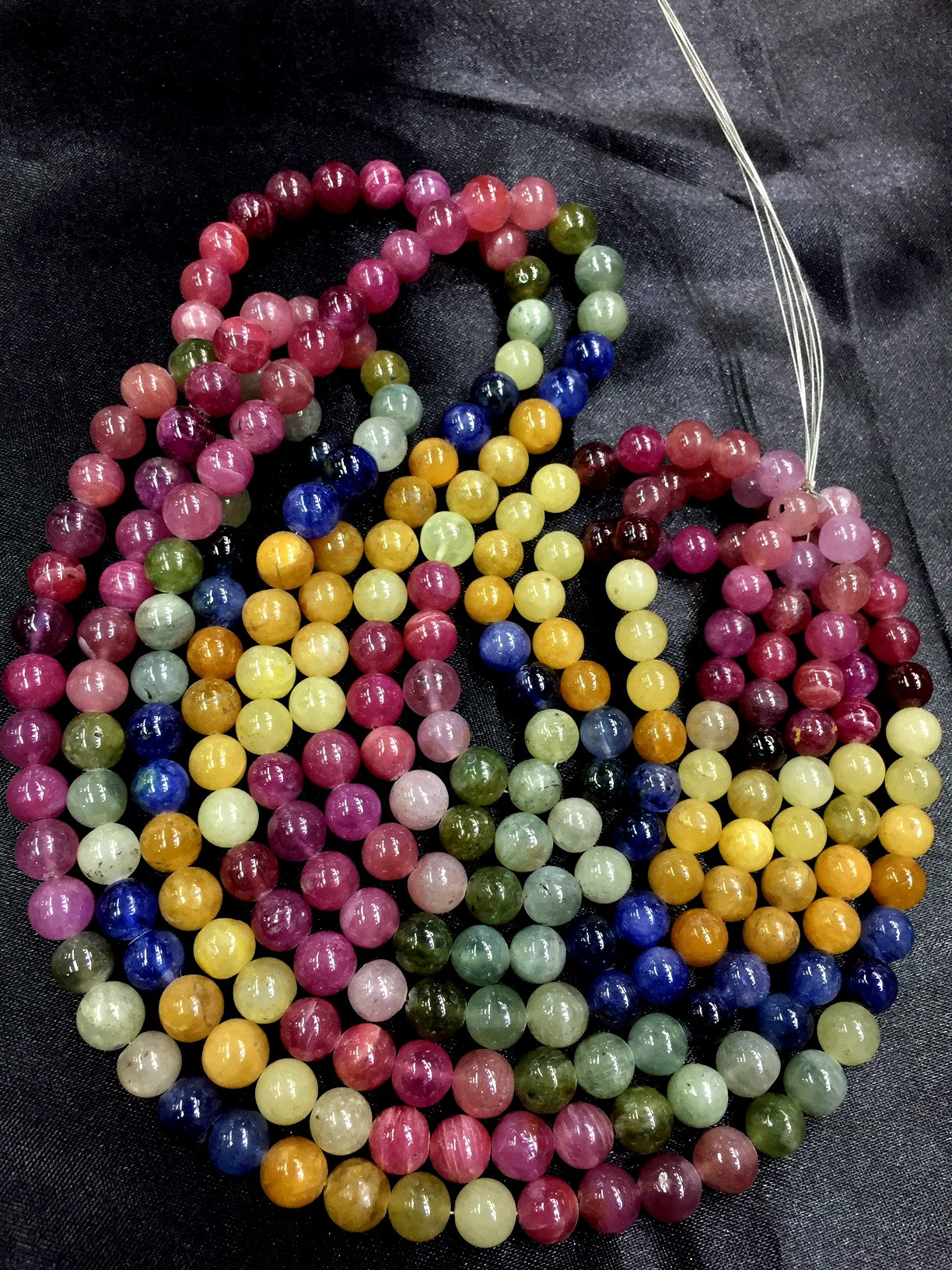 Valentines Day Gift Natural Rare Multi Sapphire Gemstone Beads Sapphire Smooth Round Gemstone Beads Sapphire Round Ball Wholesale Sapphire