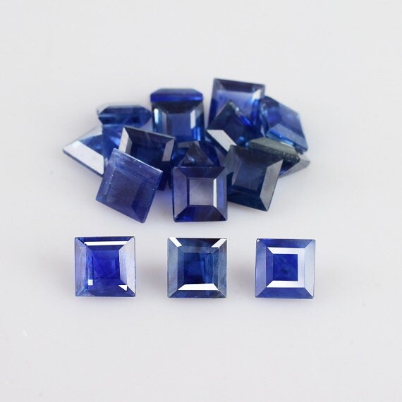 4x4x2.5 Mm Natural Blue Sapphire Faceted Square Precious Loose Gemstone - 100% Natural Blue Sapphire Gemstone - Sapphire Square - Sablu-1114 4x4x2.5 Mm Natural Blue Sapphire Faceted Square Precious Loose Gemstone - 100% Natural Blue Sapphire Gemstone - Sapphire Square - Sablu-1114
