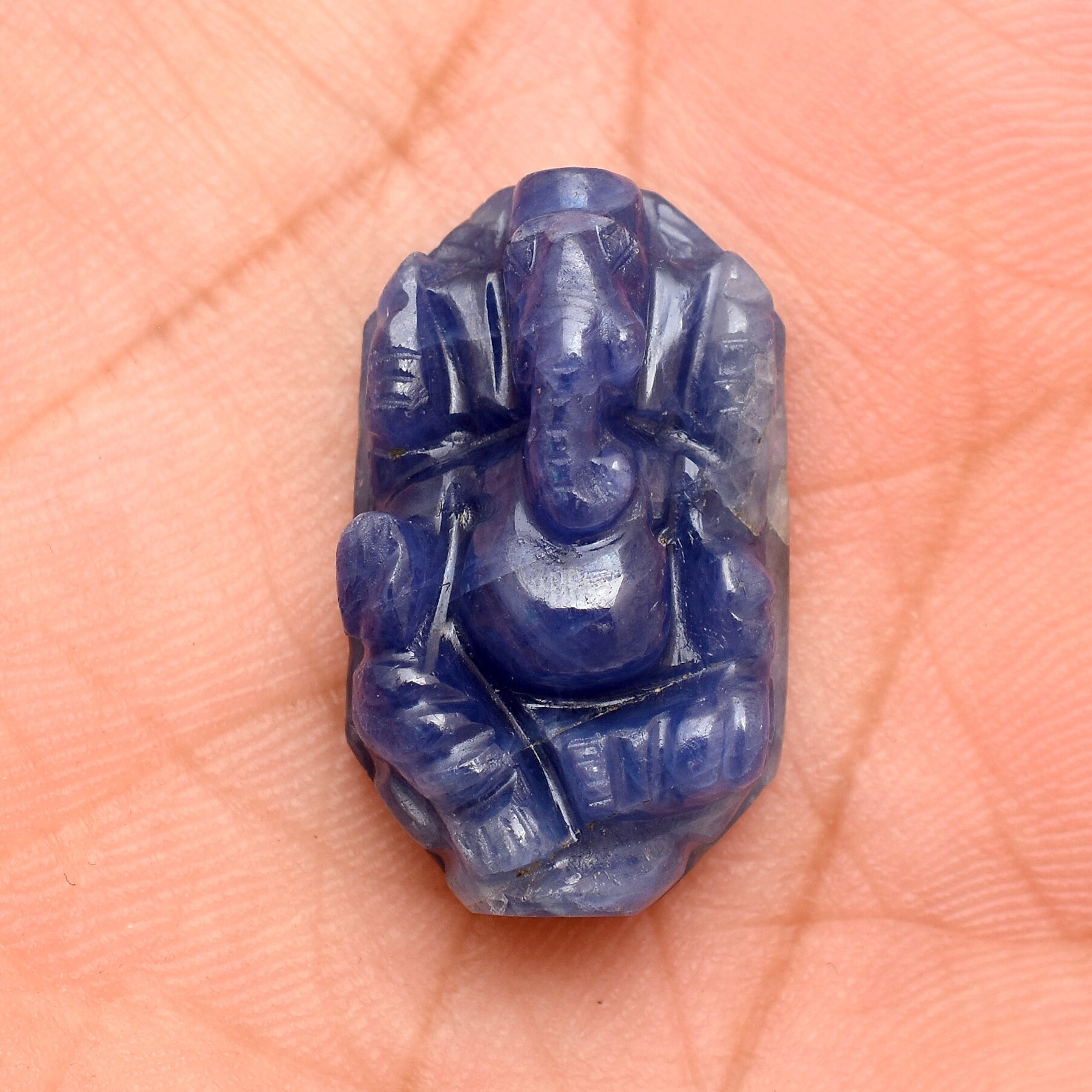 Blue Sapphire Ganesh Carving, Hand Carved Blue Sapphire, Natural Sapphire Ganesh Carving For Jewelry Making Blue Sapphire Ganesh Carving, Hand Carved Blue Sapphire, Natural Sapphire Ganesh Carving For Jewelry Making