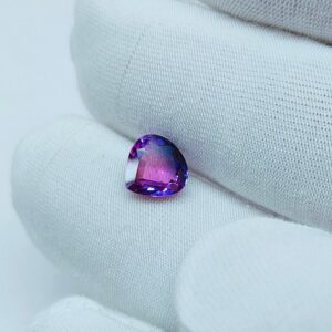 Color Change Sapphire Stone Heart Shape Color Change sapphire stone 8mm heart color change stone Bi color Stone lab grown Color change stone
