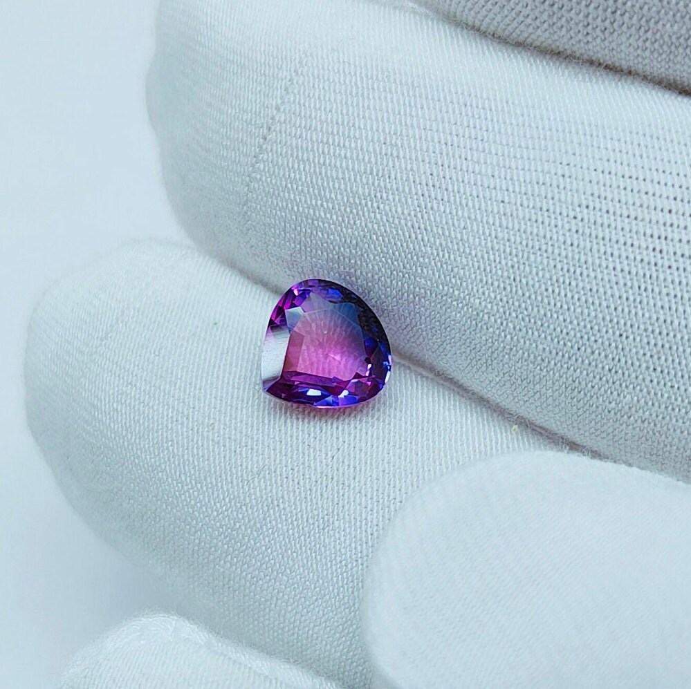 Color Change Sapphire Stone Heart Shape Color Change Sapphire Stone 8mm Heart Color Change Stone Bi Color Stone Lab Grown Color Change Stone