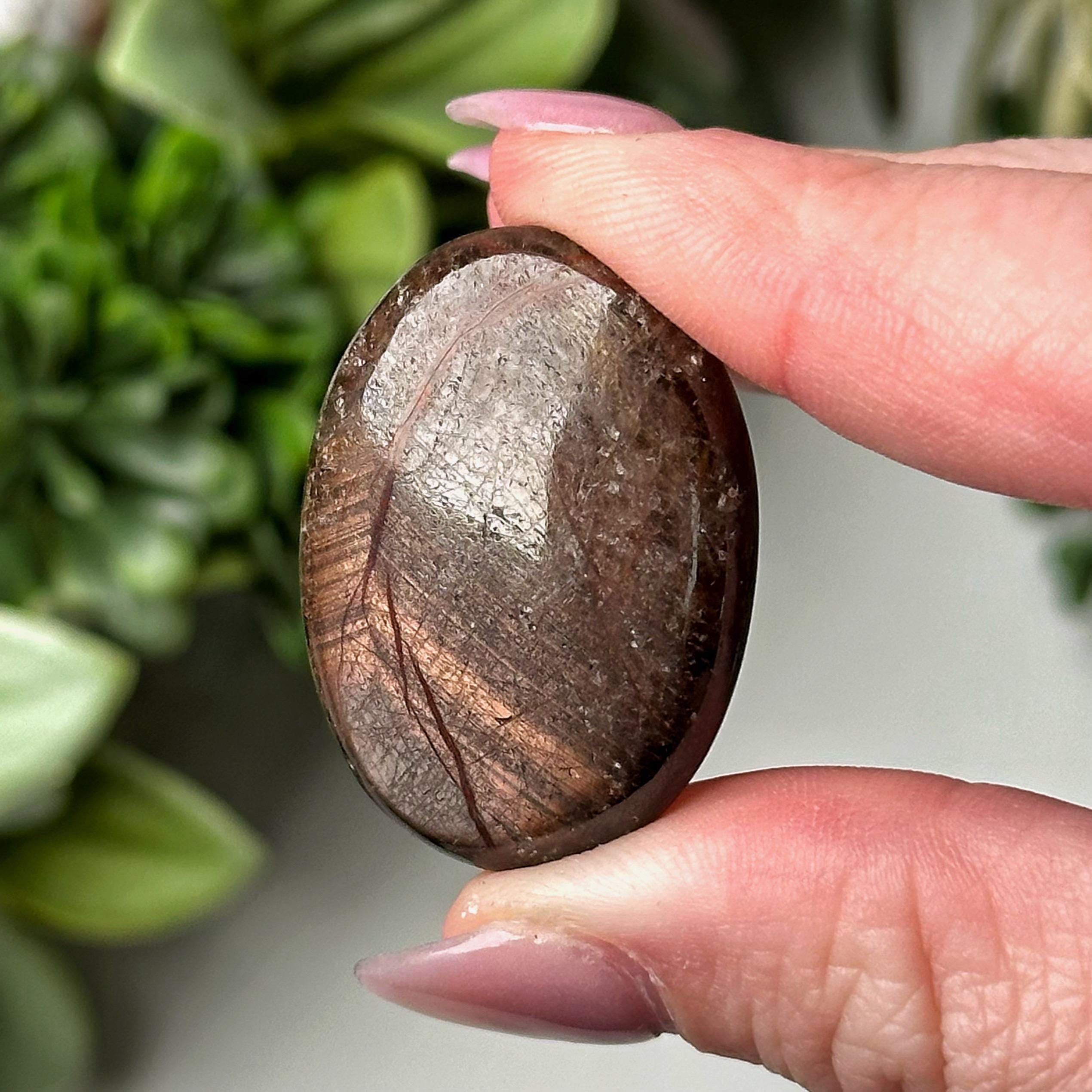 Golden Sapphire Mini Palmstone | 15g | - #4 (polished Crystal Pocket Stone Palm, Throat Chakra, Peace) Golden Sapphire Mini Palmstone | 15g | - #4 (polished Crystal Pocket Stone Palm, Throat Chakra, Peace)