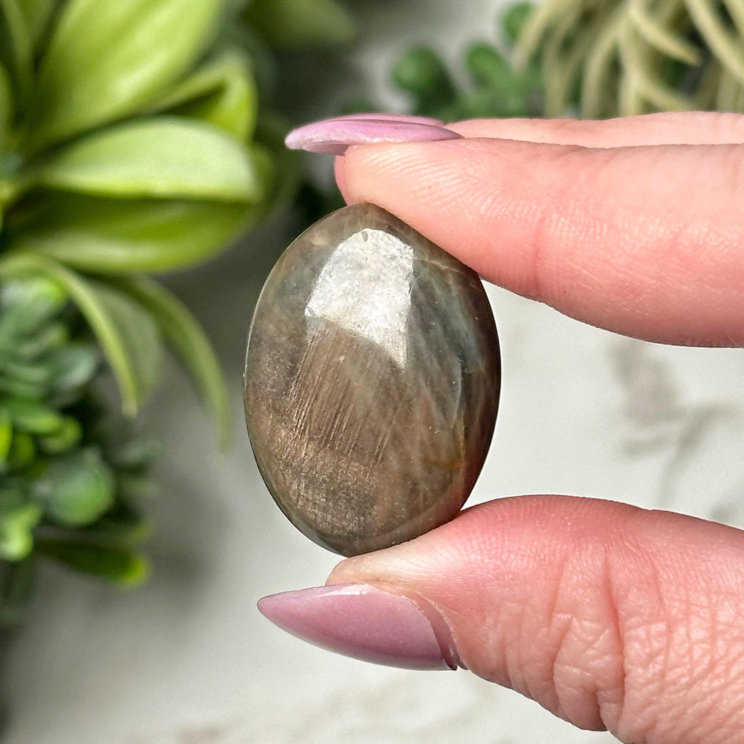 Golden Sapphire Mini Palmstone | 14g | - #5 (polished Crystal Pocket Stone Palm, Throat Chakra, Peace)