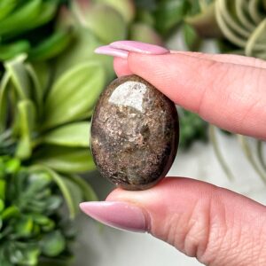 Golden Sapphire Mini Palmstone | 13g | - #3 (polished Crystal Pocket Stone Palm, Throat Chakra, Peace)