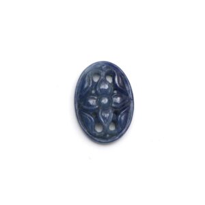 Natural Blue Sapphire Carving Oval Loose Gemstone - 13x18mm - Sapphire Oval , Sapphire Carving Loose Gemstone , 1 Pieces
