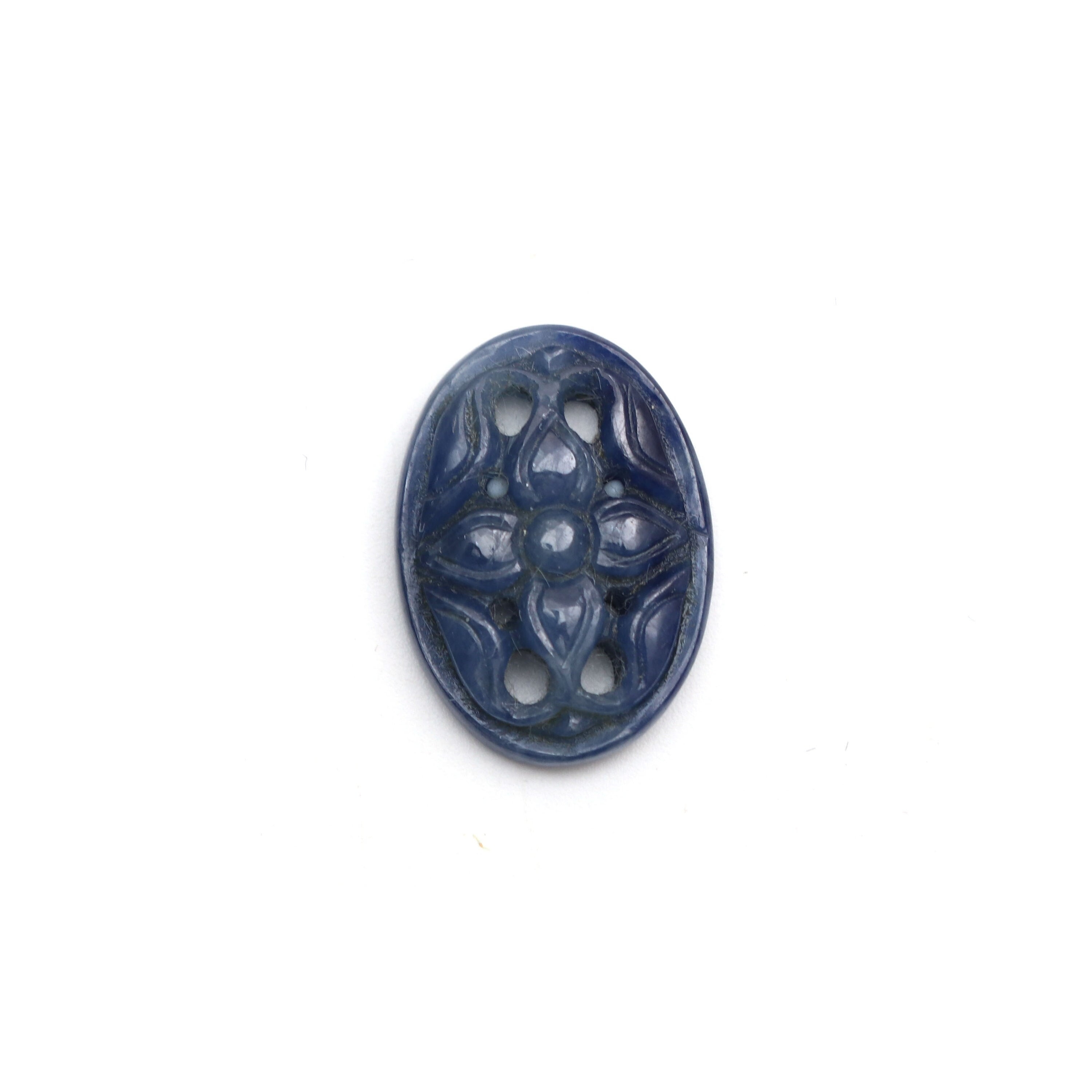 Natural Blue Sapphire Carving Oval Loose Gemstone - 13x18mm - Sapphire Oval , Sapphire Carving Loose Gemstone , 1 Pieces