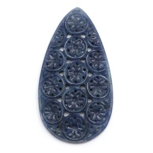 Natural Blue Sapphire Carving Pear Loose Gemstone - 59x31mm - Sapphire Pear , Sapphire Carving Loose Gemstone ,1 Pieces