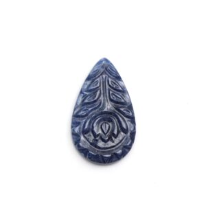Natural Blue Sapphire Carving Pear Loose Gemstone - 18x30mm - Sapphire Pear , Sapphire Carving Loose Gemstone ,1 Pieces
