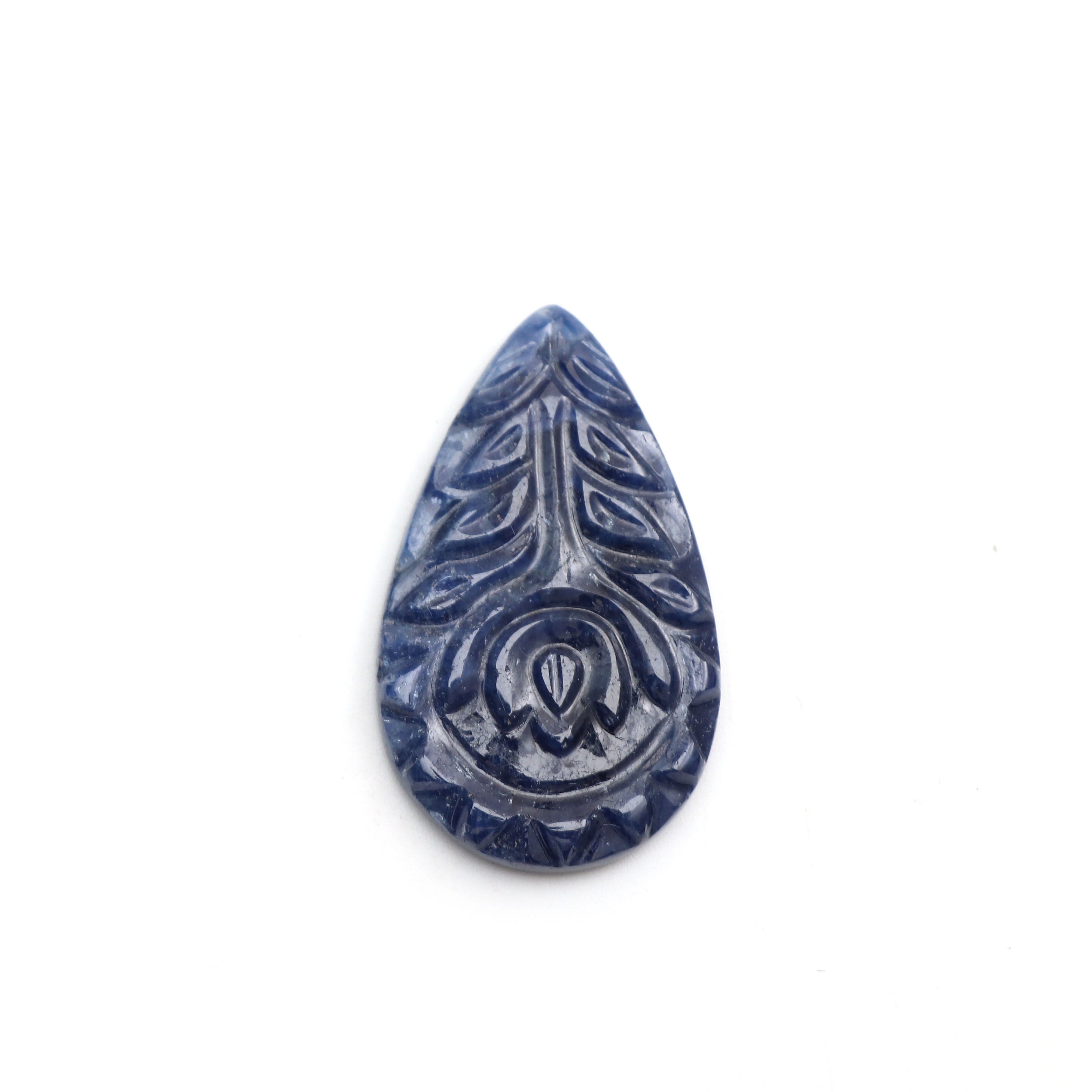 Natural Blue Sapphire Carving Pear Loose Gemstone - 18x30mm - Sapphire Pear , Sapphire Carving Loose Gemstone ,1 Pieces Natural Blue Sapphire Carving Pear Loose Gemstone - 18x30mm - Sapphire Pear , Sapphire Carving Loose Gemstone ,1 Pieces