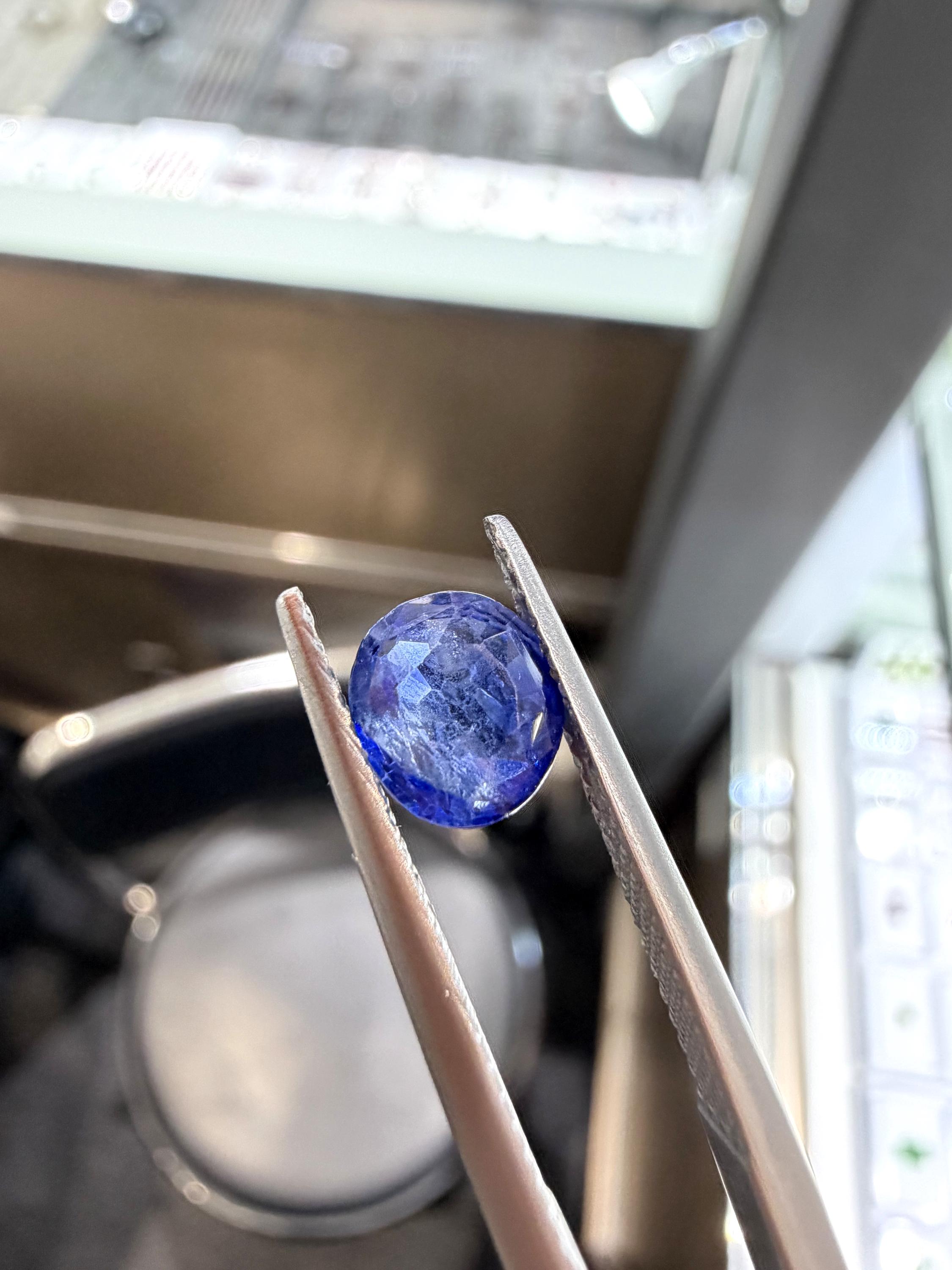 Natural Blue Sapphire Faceted - 1.54 Ct 6.90x6.20x3.80 Mm - Loose Gemstone, Sapphire Cut Stone