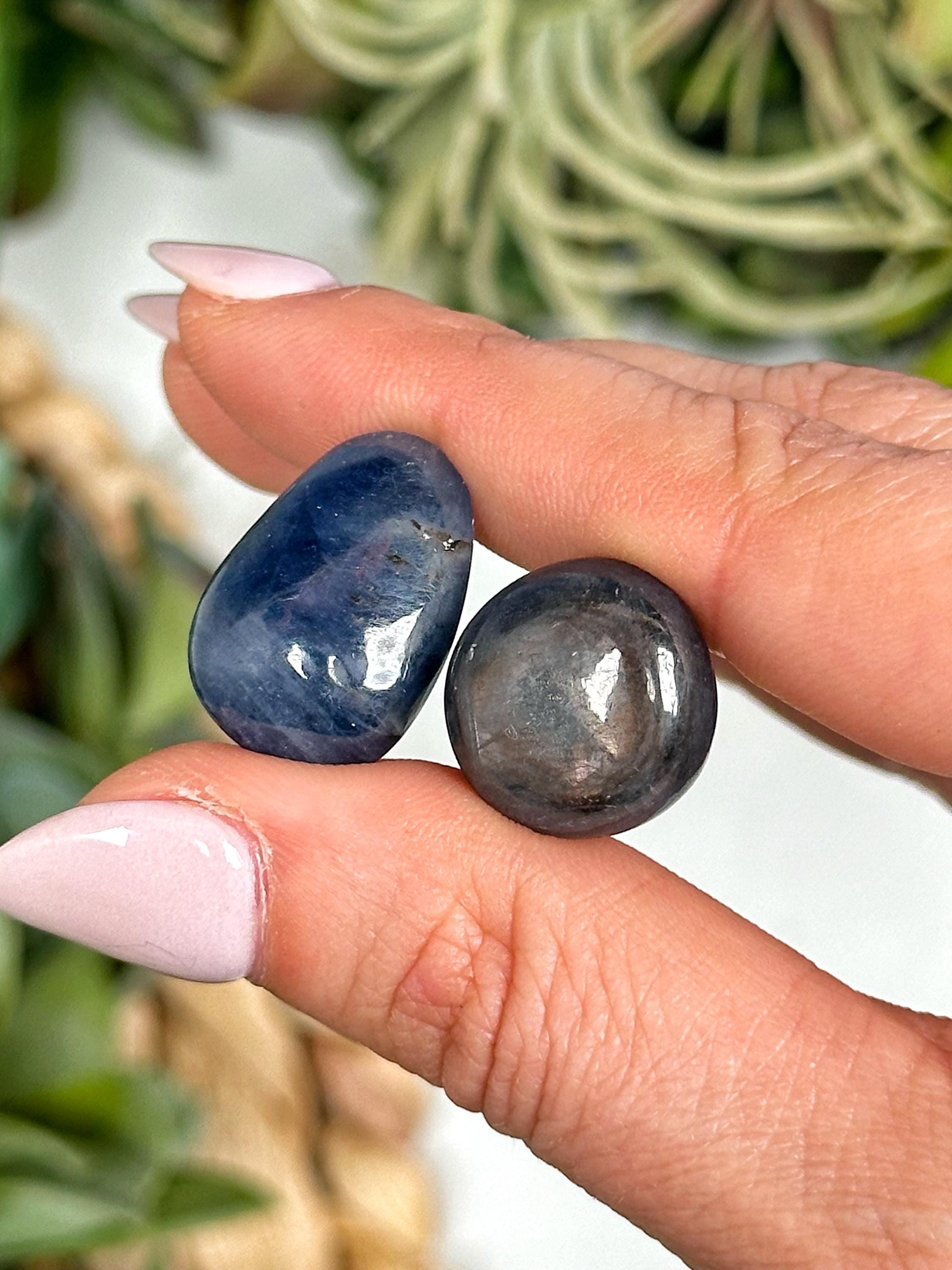 Blue Sapphire Tumble | S, M, L | - No. 343 (polished Crystal Pocket Stone, Throat Chakra, Healing Stone)