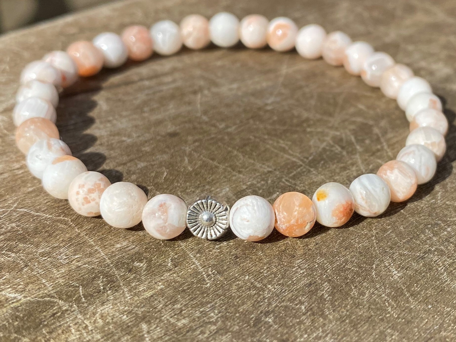 Scolecite, Synergy, Calming, Healing Stone Bracelet Or Anklet With Positive Healing Energy!