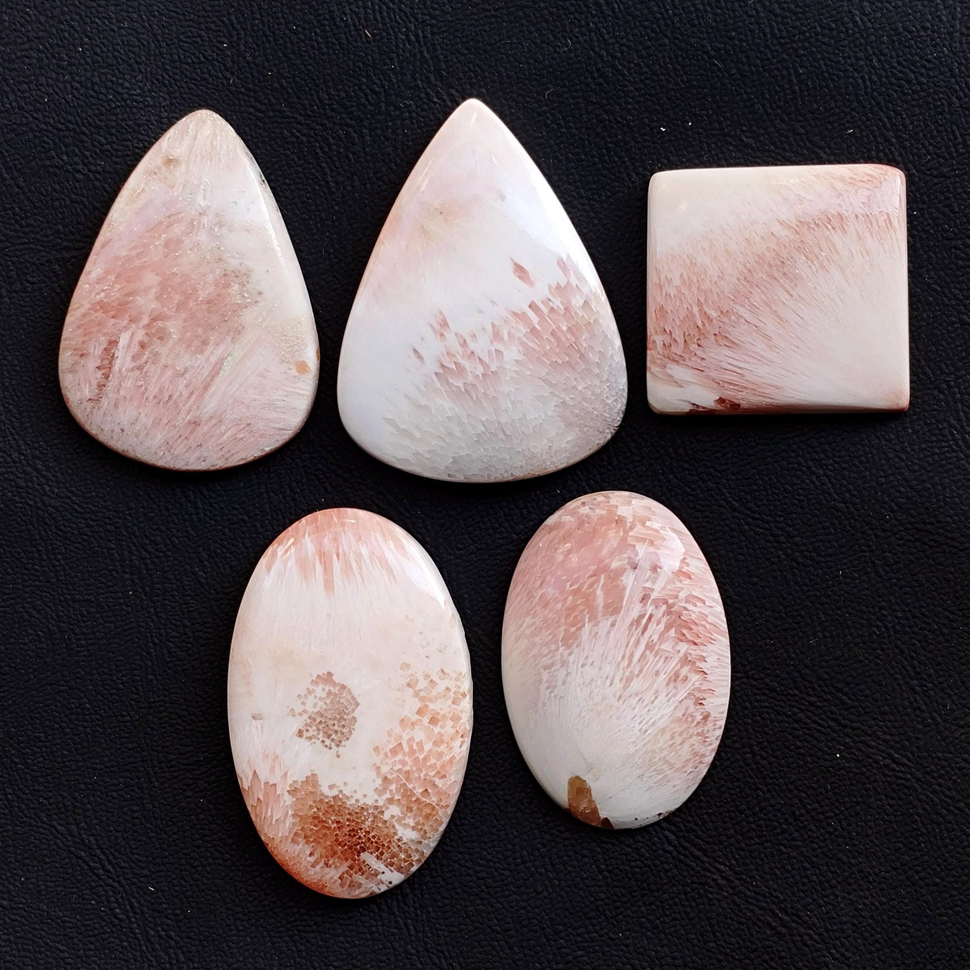 Natural Scolecite Cabochon, Scolecite Healing Crystal For Ring, Pendant, Jewelry Making Stone