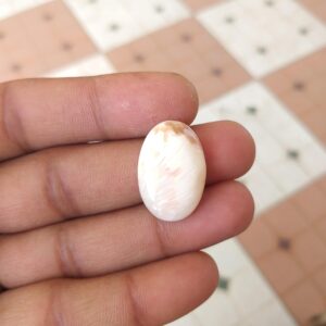 Natural Orange Scolecite Stone Cabochon: Oval Shape Gemstone 17 Carat (24x16x5 Mm) Natural Orange Scolecite Stone Cabochon: Oval Shape Gemstone 17 Carat (24x16x5 Mm)