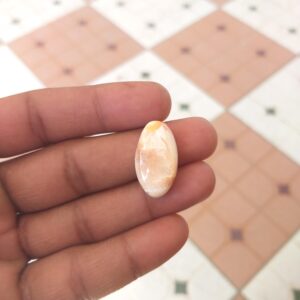 Orange Scolecite Gemstone : Oval Shape Cabochon 21 Carat (25x13x7 Mm) Orange Scolecite Gemstone : Oval Shape Cabochon 21 Carat (25x13x7 Mm)